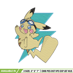 pikachu anime embroidery design, pokemon embroidery, embroidery file, anime design, anime shirt, digital download