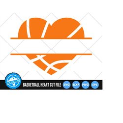 basketball heart monogram svg files | basketball split name frame svg cut files | basketball love vector files | basketb