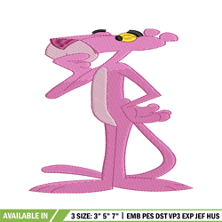 pink panther embroidery design, pink panther embroidery, cartoon design, embroidery file, logo shirt, digital download.