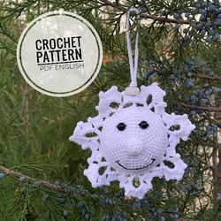 snowflake ornaments crochet pattern, christmas crochet pattern, christmas tree decor