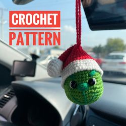 car mirror hanging accessories, christmas amigurumi pattern, crochet christmas thief, evel christmas elf