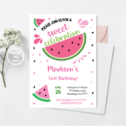 personalized file watermelon invitation png, watermelon invites png, instant download watermelon birthday invitations