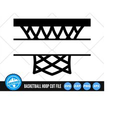 basketball hoop monogram svg files | basketball split name frame svg cut files | basketball hoop vector files | basketba