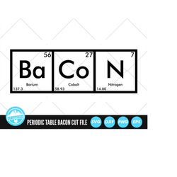 bacon periodic table svg files | periodic table words cut files | funny chemistry vector files | bacon periodic table ve