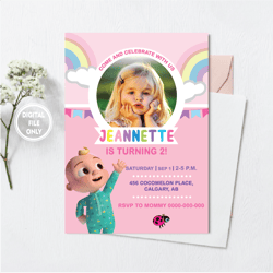 personalized file cocomelon birthday invitation boy, birthday cocomelon invitation, birthday party invitation, birthday