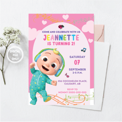 personalized file cocomelon birthday invitation boy, birthday cocomelon invitation, birthday party invitation, birthday