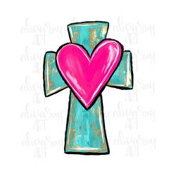 valentine sublimation design | christian  | hand drawn | png digital download | towel design | shirt design | cross