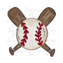 baseball sublimation design | hand drawn png | digital download | printable artwork | digital art | baseball with bats |