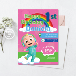 personalized file cocomelon invitation | cocomelon birthday invitation | cocomelon birthday party | instant download |