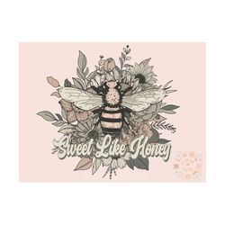 sweet like honey png-floral sublimation digital design download-honey bee png, flowers png, spring png design, summer pn