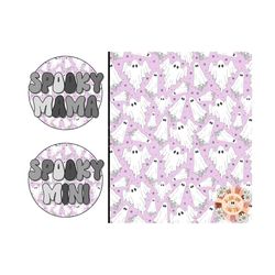 spooky png and seamless halloween bundle - instant digital download for sublimation, mommy and me halloween png, mama an