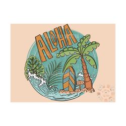 Aloha PNG-Hawaiian Sublimation Digital Design Download-Beachy vibes png, ocean png, palm trees png, summer png, vacay pn