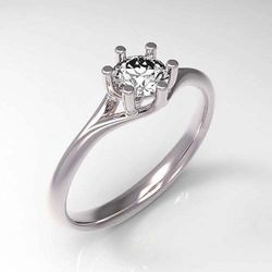 women's ring. cubic zirconia 4mm. silver 925