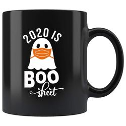 2020 is boo sheet ghost halloween gift black coffee mug