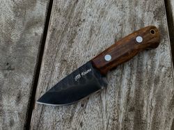 custom hand forge 1095 steel skinner knife handle rosewood