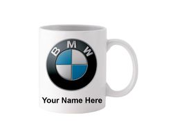 bmw car mug personalized your name gift dad father son friend - novelty funny anniversary birthday present, 11 oz white