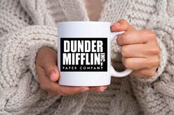 dunder mifflin mug tv show the office inspired - novelty cute funny anniversary birthday present, 11 - 15 oz white coffe