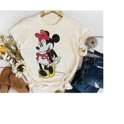 disney mickey and friends minnie mouse sweet portrait t-shirt, minnie classic pose shirt, disneyland family matching out