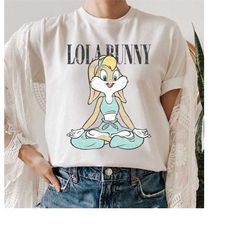 looney tunes lola bunny yoga pose portrait t-shirt , bunny funny shirt, couple shirt, disneyland family party gift