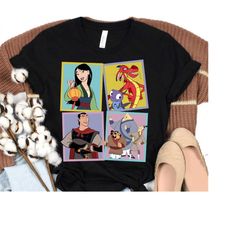 vintage disney mulan characters retro 90s shirt, mulan, cri-kee, shan yu, mushu, li shang shirt, disneyland wdw trip fam