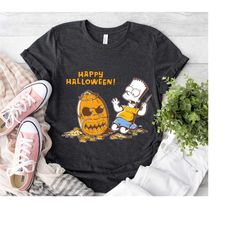 the simpsons bart carves a homer pumpkin halloween t-shirt, the simpsons  halloween shirt, the simpsons family tee, simp