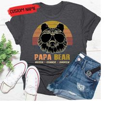 papa bear shirt, personalized papa shirt, dad shirt, husband present, father's day gift, gift  for him, gift for father