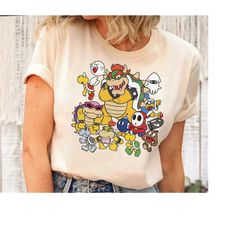 nintendo super mario bowser enemy group graphic t-shirt, classic bowser vintage shirt, magic kingdom, disneyland wdw tri