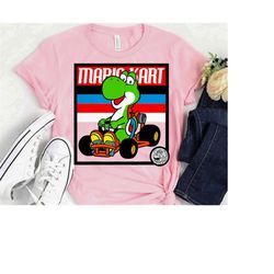 nintendo mario kart yoshi old school graphic t-shirt, classic boo vintage shirt, magic kingdom, disneyland wdw trip fami