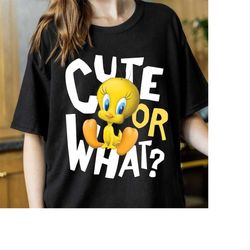 looney tunes tweety bird cute or what shirt  , disneyland matching outfits, disneyland family party gift 2023,disneyland