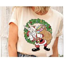 looney tunes christmas bugs bunny santa claus shirt, christmas lights shirt, bugs bunny matching outfits, ,looney tunes