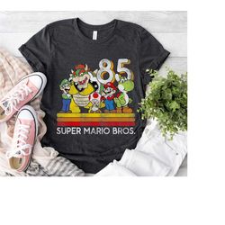 super mario bros gaming funny vintage t-shirt , super mario magic kingdom shirt, disneyland wdw trip family outfits