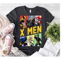 marvel x-men vintage characters wolverine 90s t-shirt ,beast, storm, professor x marvel comics tee, vacation trip, disne