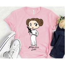 star wars princess leia cute cartoon graphic t-shirt, star wars shirt, magic kingdom shirt, walt disney world, disneylan