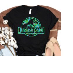 jurassic park tropical tree fill fossil logo t-shirt, jurassic world dinosaur t-rex shirt, disneyland trip family matchi