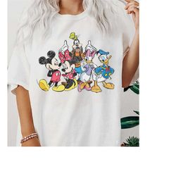 disney mickey and friends sketch portrait t-shirt, mickey classic pose shirt, disneyland family matching outfits, magic