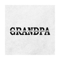 grandpa svg cut file, grandpa svg, grandpa dxf, grandpa split name frame svg, grandpa svg design, grandpa outline, grand