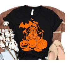 disney mickey and friends halloween donald duck pumpkins t-shirt, not so scary disney halloween, disneyland halloween fa