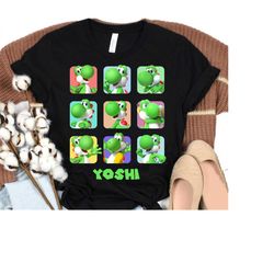 nintendo super mario cute yoshi moods graphic shirt, classic luigi vintage shirt, magic kingdom, disneyland wdw trip fam
