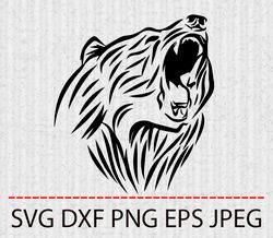 bear head svg,png,eps cameo cricut design template stencil vinyl decal tshirt transfer iron on