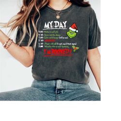 funny the grinch christmas schedule comfort colors shirt, my day i'm booked grinch christmas shirt, christmas shirt, gri