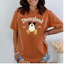 vintage disneyland est 1955 halloween shirt, mickey boo shirt, mickey ghost shirt, disney comfort color shirt, halloween