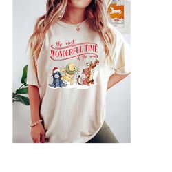 the most wonderful time of the year winnie the pooh christmas lights shirt, winnie the pooh christmas tree shirt, pooh c