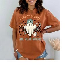ghost people year round comfort colors shirt, cool ghost halloween shirts, halloween party shirt, scary halloween shirt,