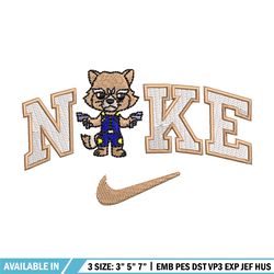 cat x nike embroidery design, cat cartoon embroidery, nike design, embroidery shirt, embroidery file, digital download