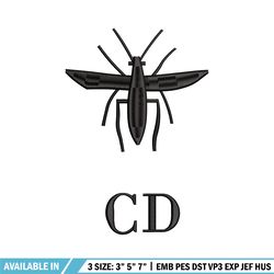 cd mosquito embroidery design, logo embroidery, embroidery file, embroidery shirt, emb design, digital download