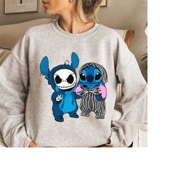 disney jack skellington and stitch cosplay friends costume t-shirt, the nightmare before christmas shirt, disneyland mar