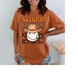 retro fall comfort colors shirt, retro fall autumn pumpkin shirt, halloween fall shirt, groovy smile fall pumpkin shirt,