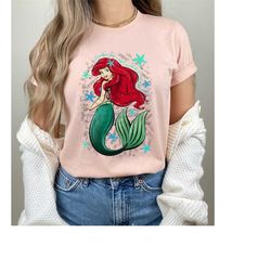 disney the little mermaid ariel's song music notes t-shirt, walt disney world disneyland trip family matching outfits, m