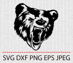 bear head svg,png,eps cameo cricut design template stencil vinyl decal tshirt transfer iron on