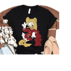 disney donald duck firefighter outfit portrait shirt, mickey and friends, disney birthday party tee, disneyland trip fam